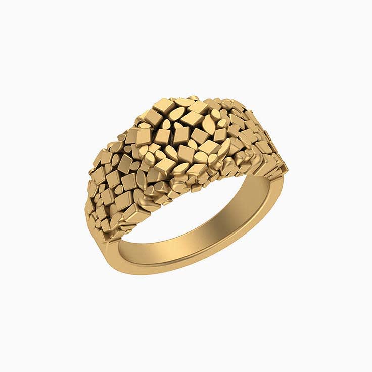Pebble round signet ring