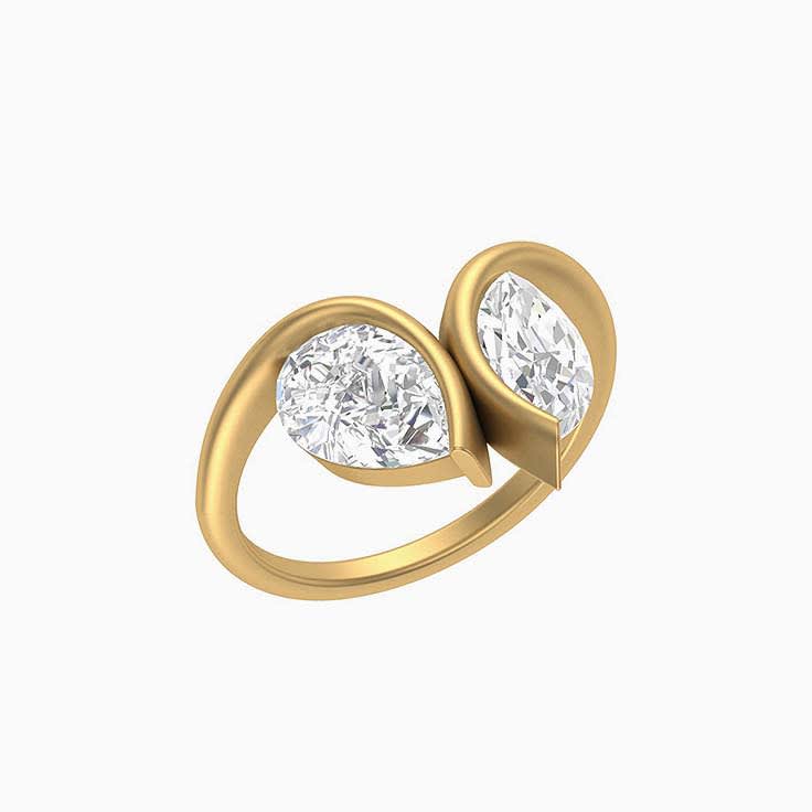 Moi et toi Lab diamond ring