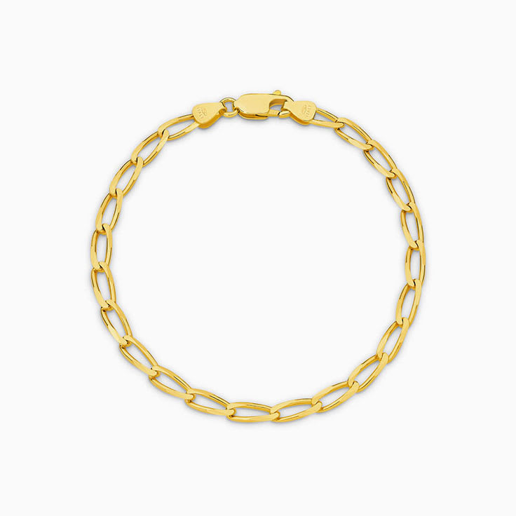 Flat Curb Long Link Bracelet