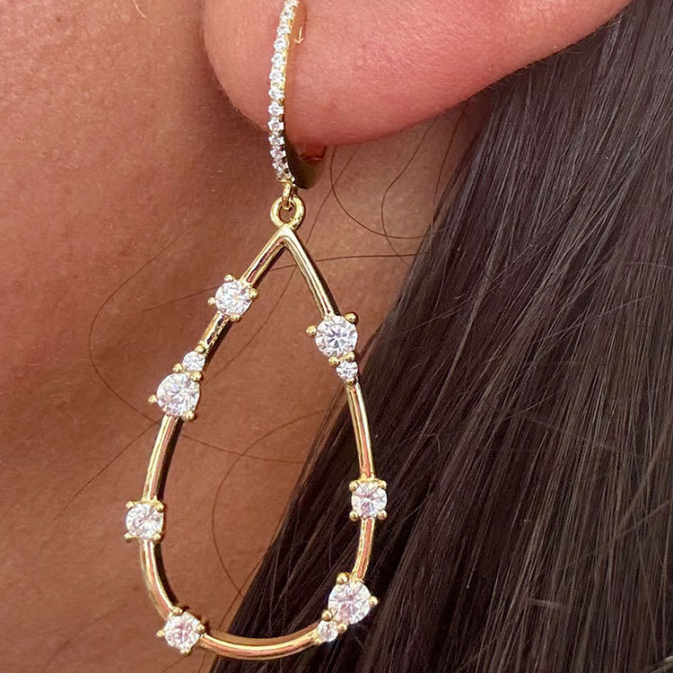 Tear Drop Diamond Earrings