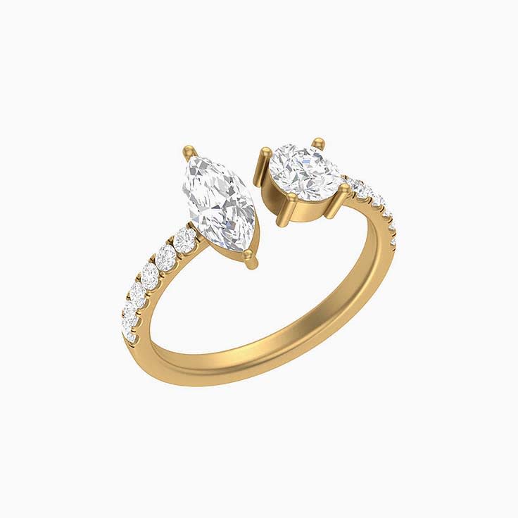 Toi et moi with natural round and marquise diamond