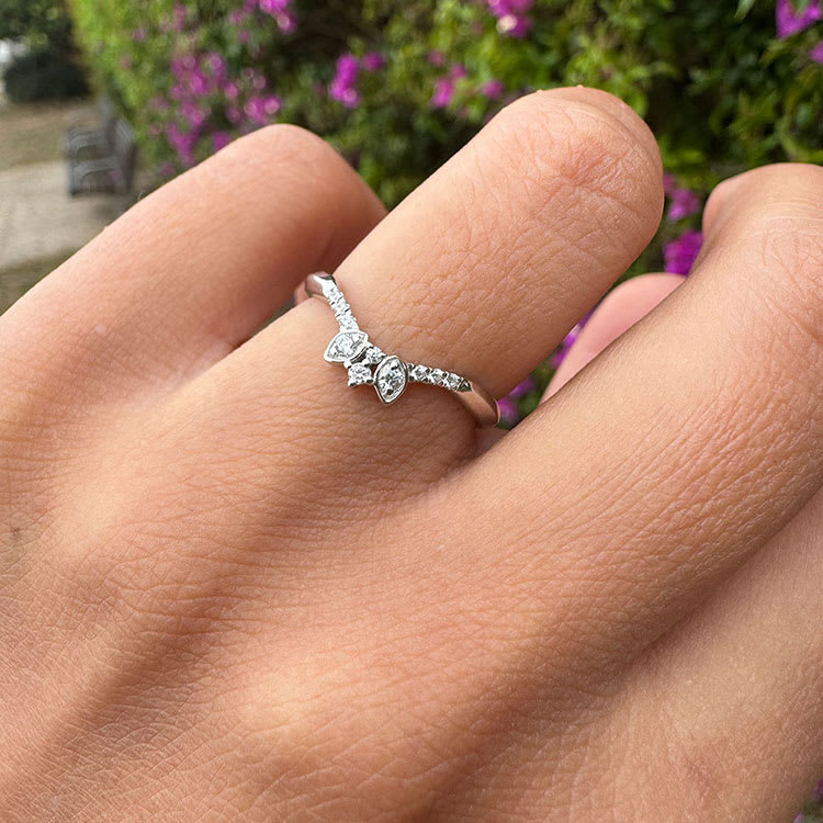 Diamond Wishbone Wedding Band