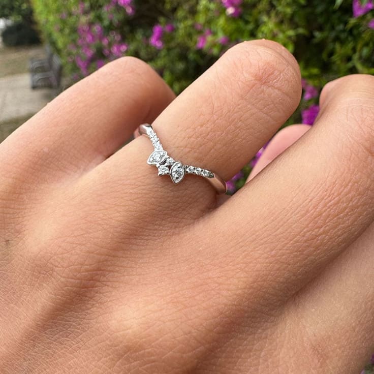 Diamond Wishbone Wedding Band