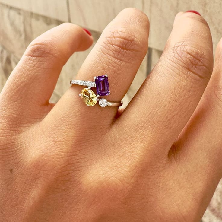 Unique Toi Et Moi Gemstone Ring
