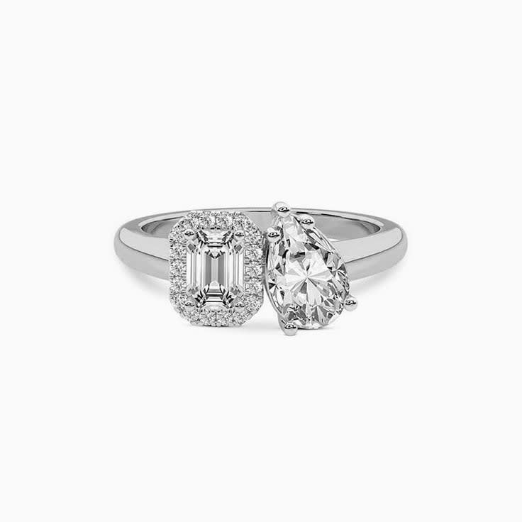 Unique Two Stone Lab Diamond Ring