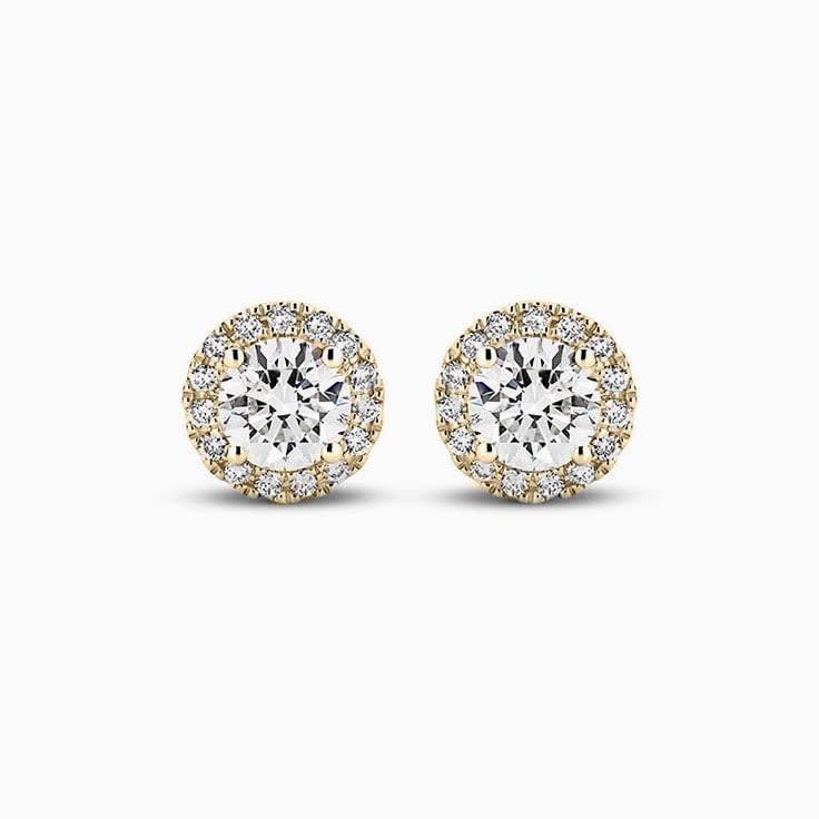 Lab 1 Carat Each With Halo Diamond