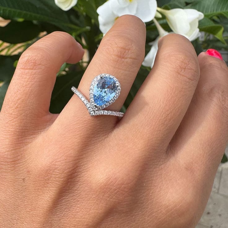Swiss Topaz And Diamond Ring