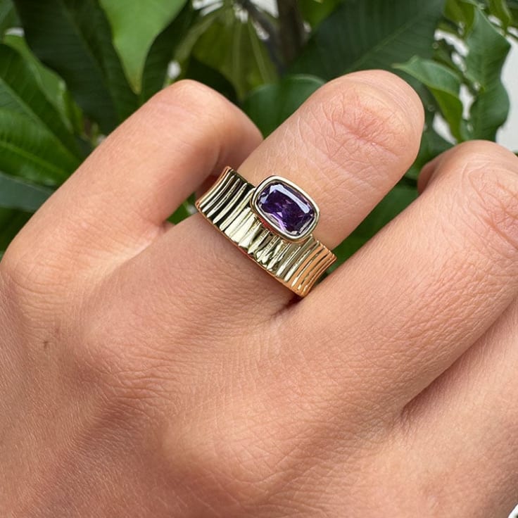 Amethyst On A Cigar Band