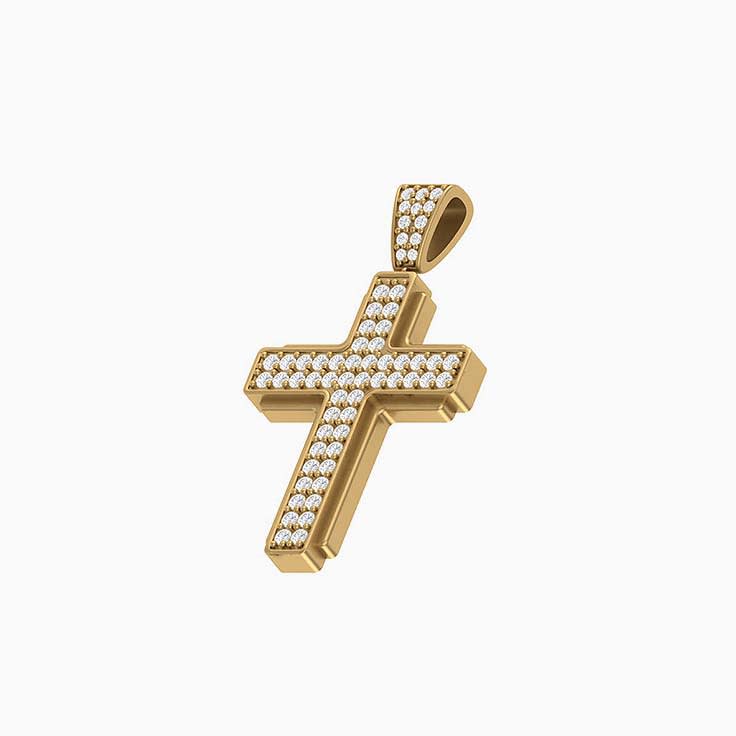 Pave natural diamond cross
