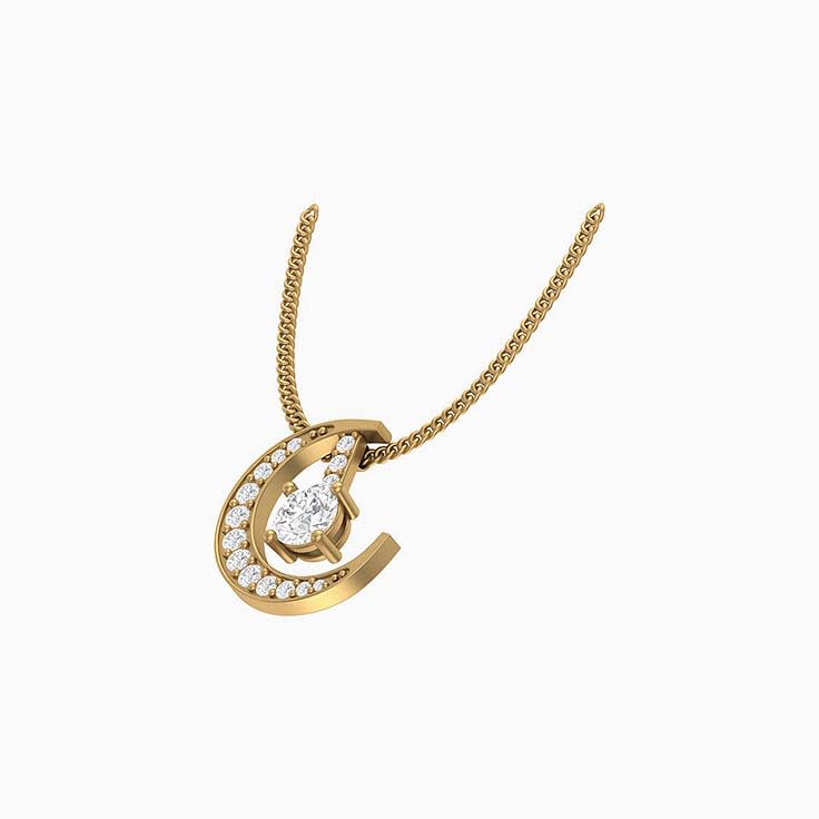 Moon crescent with lab diamonds and chain necklace 45cm length,1.5mm width chain