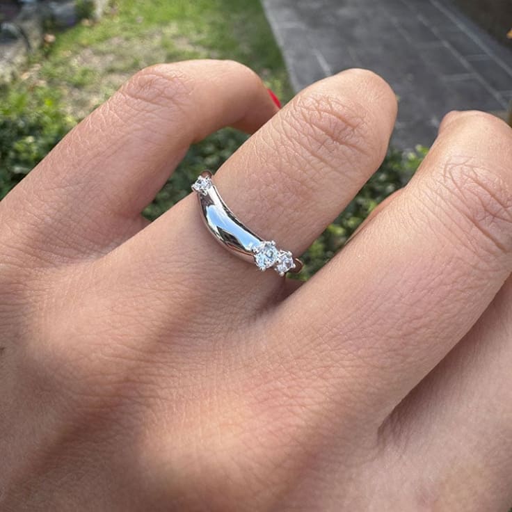 Diamond Wishbone Wedding Ring