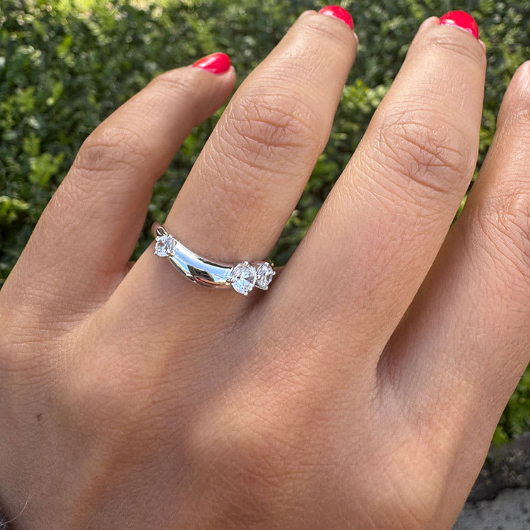 Large Diamond Wishbone Ring