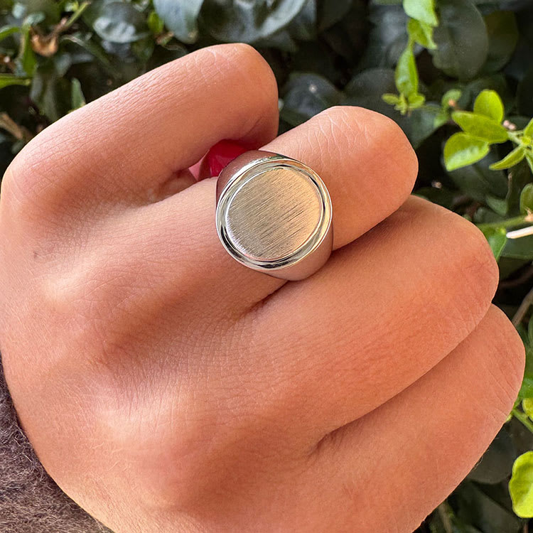 Mens Classic Oval Signet Ring