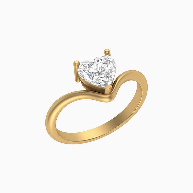 Floating heart lab grown diamond 1ct