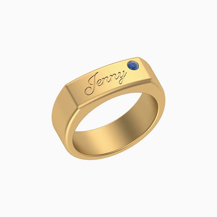 Engraved Mens Signet Ring