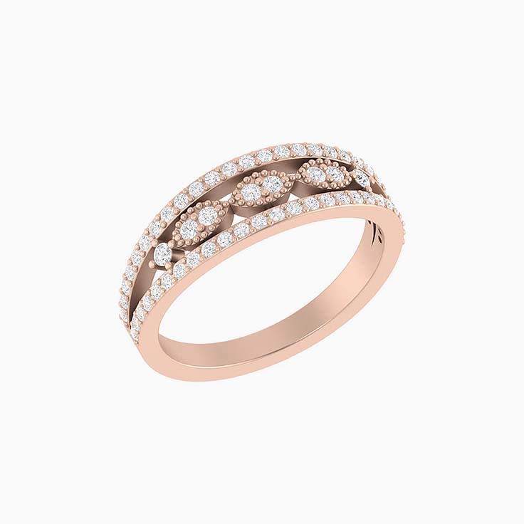 Modern Art Deco band ring