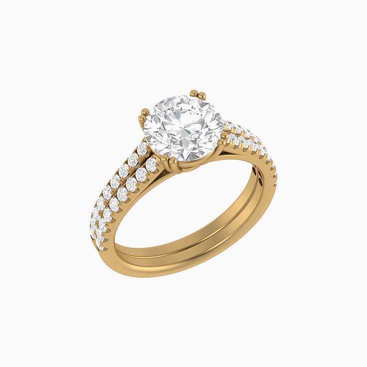 Lab grown diamond 2ct centre and diamond shoulders Engagement ring
