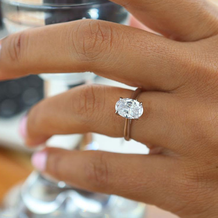 Classic 2ct Lab Oval Diamond Engagement Ring