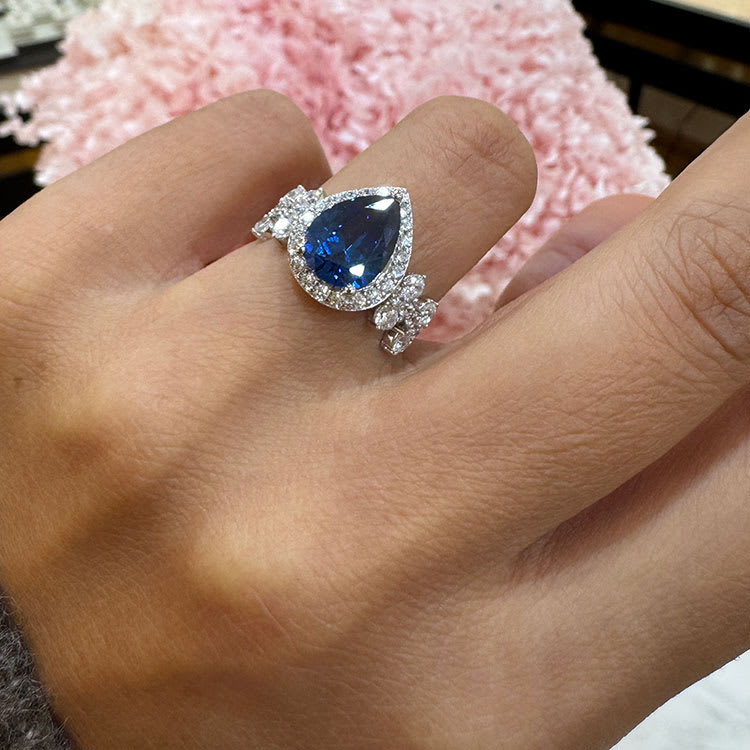 London Blue Topaz and Diamond Cocktail Ring