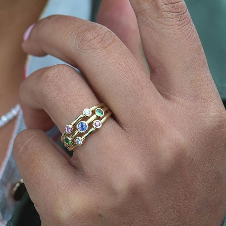 Personalise Birthstone Gold Ring