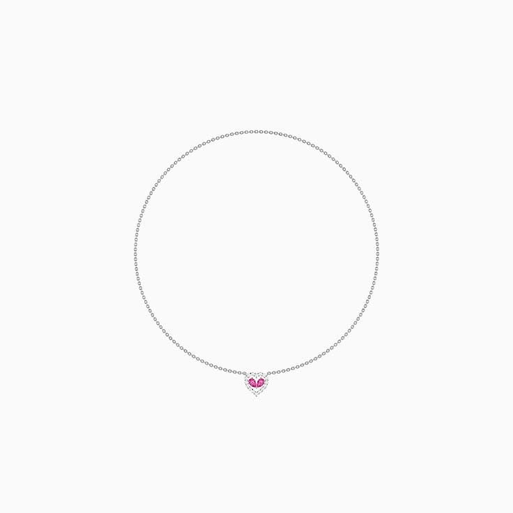 Natural Pink sapphire and diamonds 45cm chain by 1.8mm