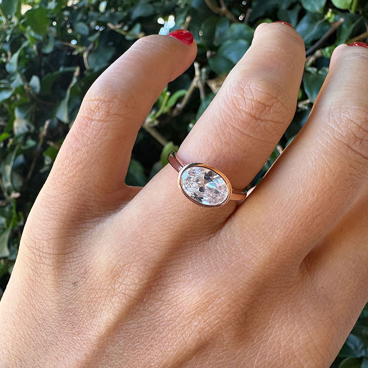 3 Carat Lab Oval Diamond Ring