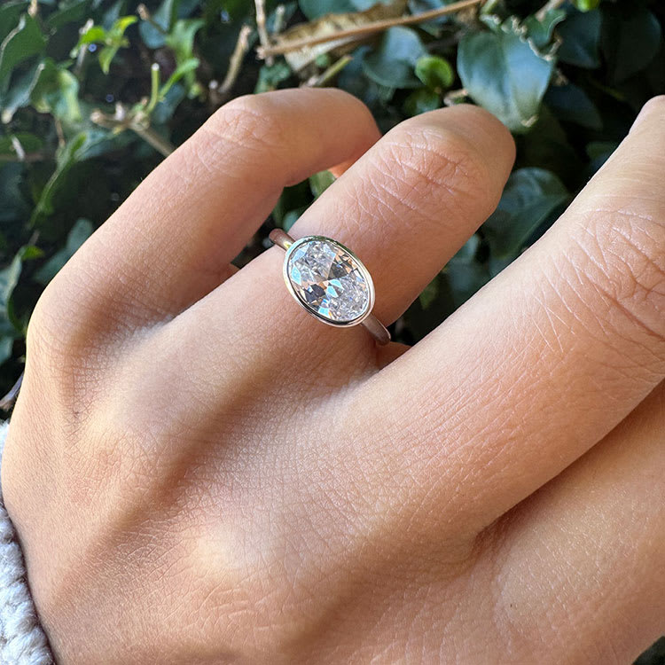 3 Carat Lab Oval Diamond Ring