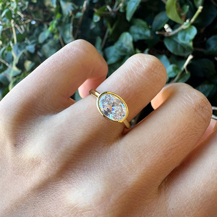 3 Carat Lab Oval Diamond Ring