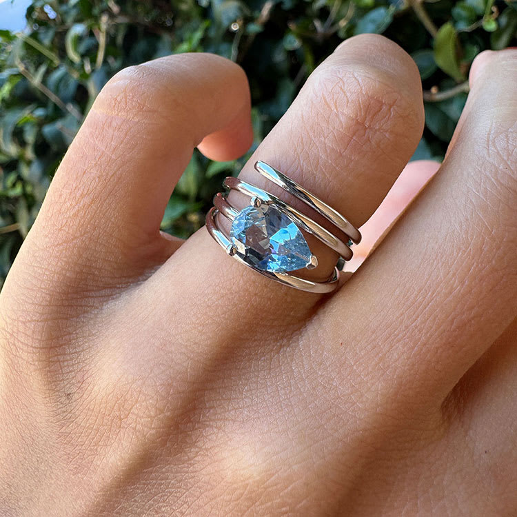 Swiss topaz on a gold wrap around band