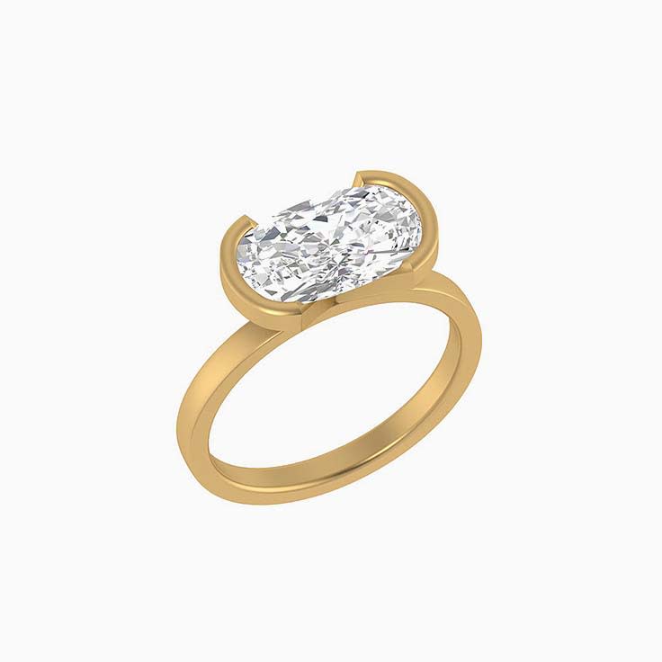 Elongated cushion Lab diamond and hidden hidden halo