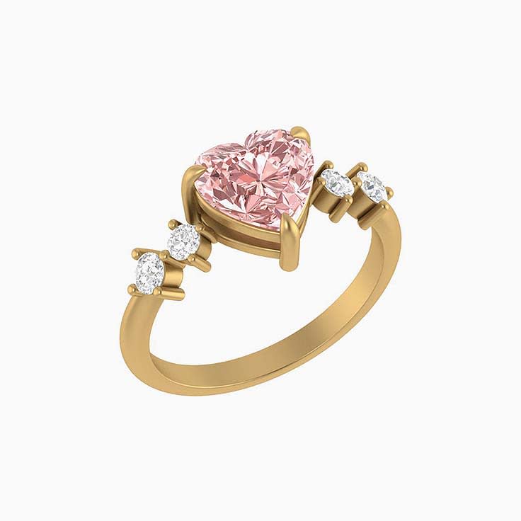 Romantic Lab Pink Diamond with diamonds