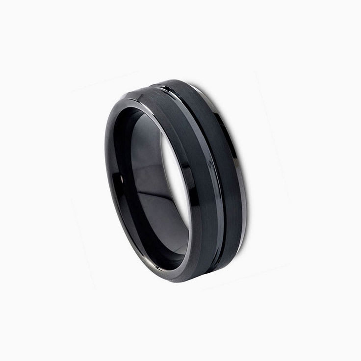center grooved tungsten ring