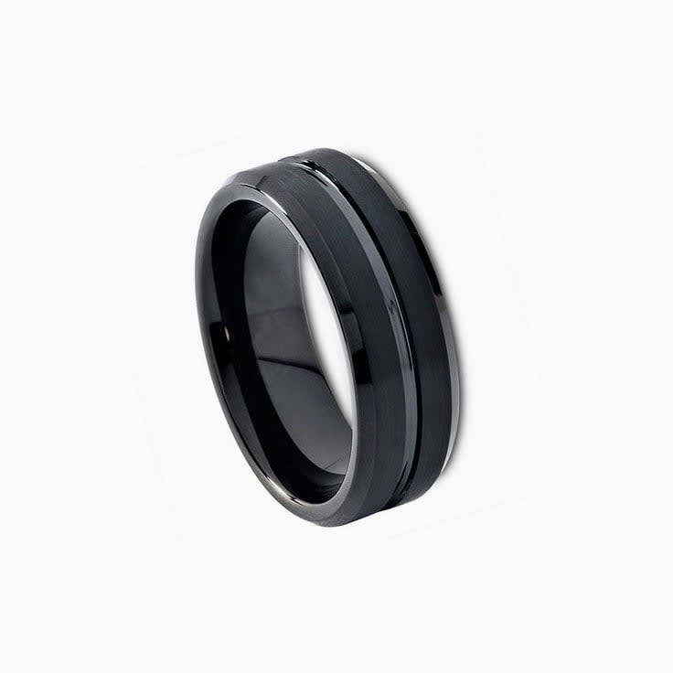 center grooved tungsten ring