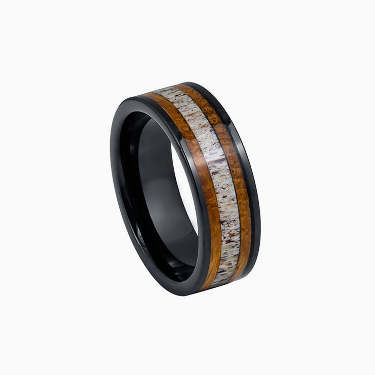 Antler With Whiskey Barrel Ring