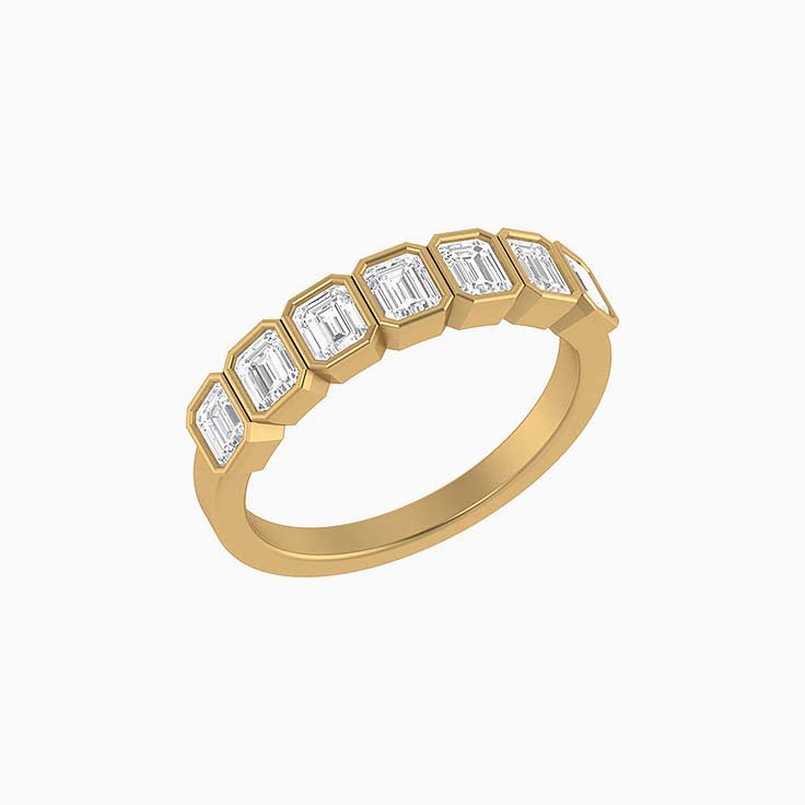 Lab Emerald cut Diamond  band