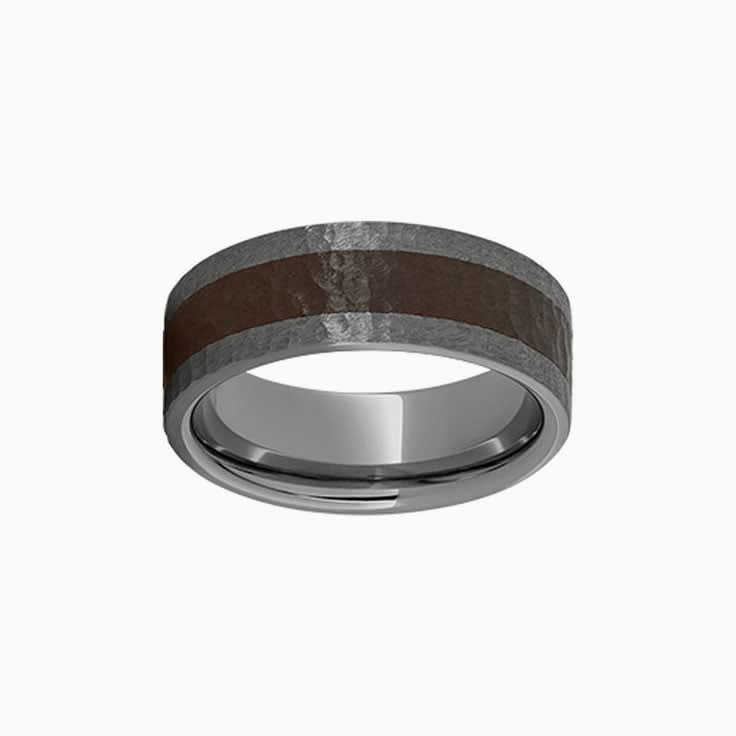 Rugged Tungsten with Brown Inlay