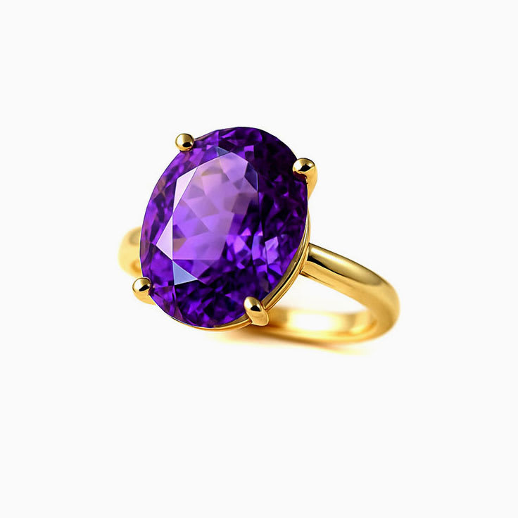 Custom Amethyst gemstone ring