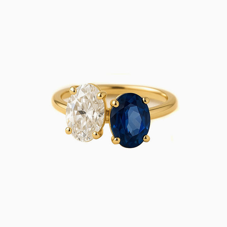 Custom Toi et Moi Gemstone Ring