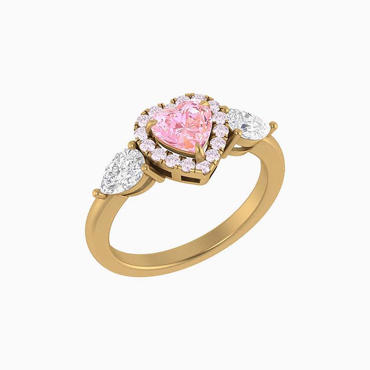 Trilogy halo Heart cut diamond ring