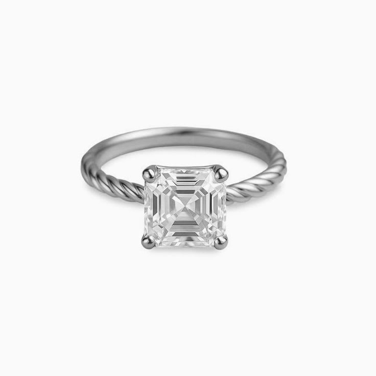 Asscher cut Mossanite Engagement ring