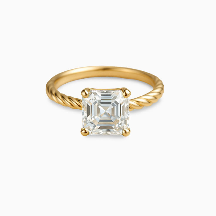 Asscher cut Mossanite Engagement ring