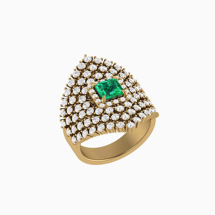 Elaborate Lab Emerald and Diamonds
