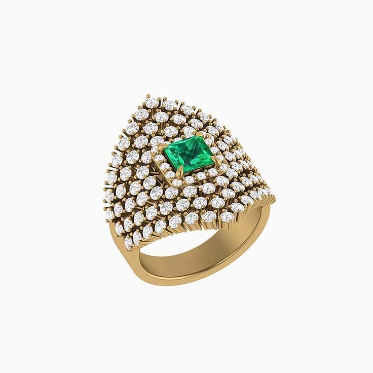 Elaborate Lab Emerald and Diamonds