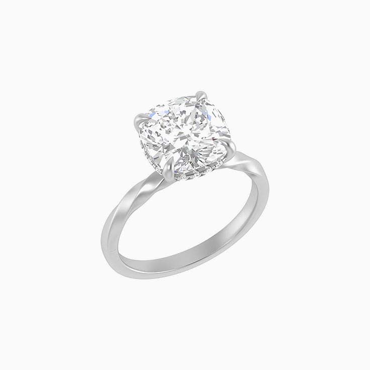4ct cushion cut lab diamond and hidden halo