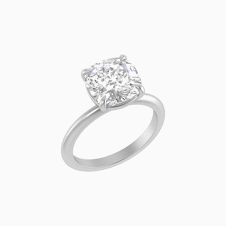 4ct Cushion cut Lab diamond solitaire