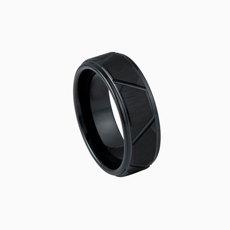 Pattern finish tungsten ring