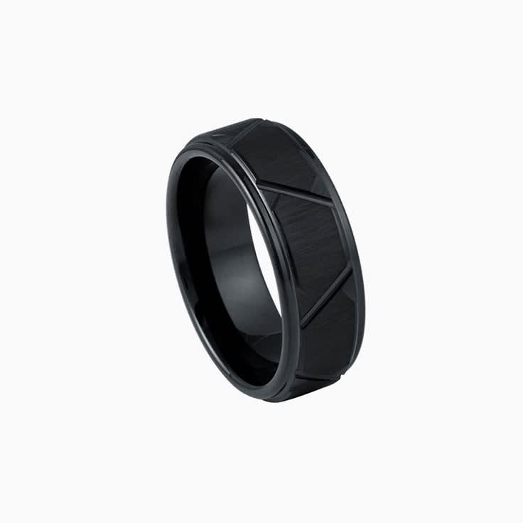 Pattern finish tungsten ring