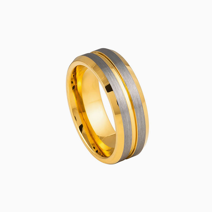 Gold plated tungsten ring