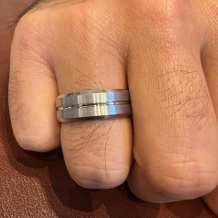 Beveled edge tungsten ring