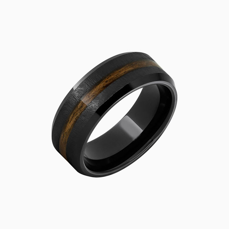 Barrel aged inlay ring